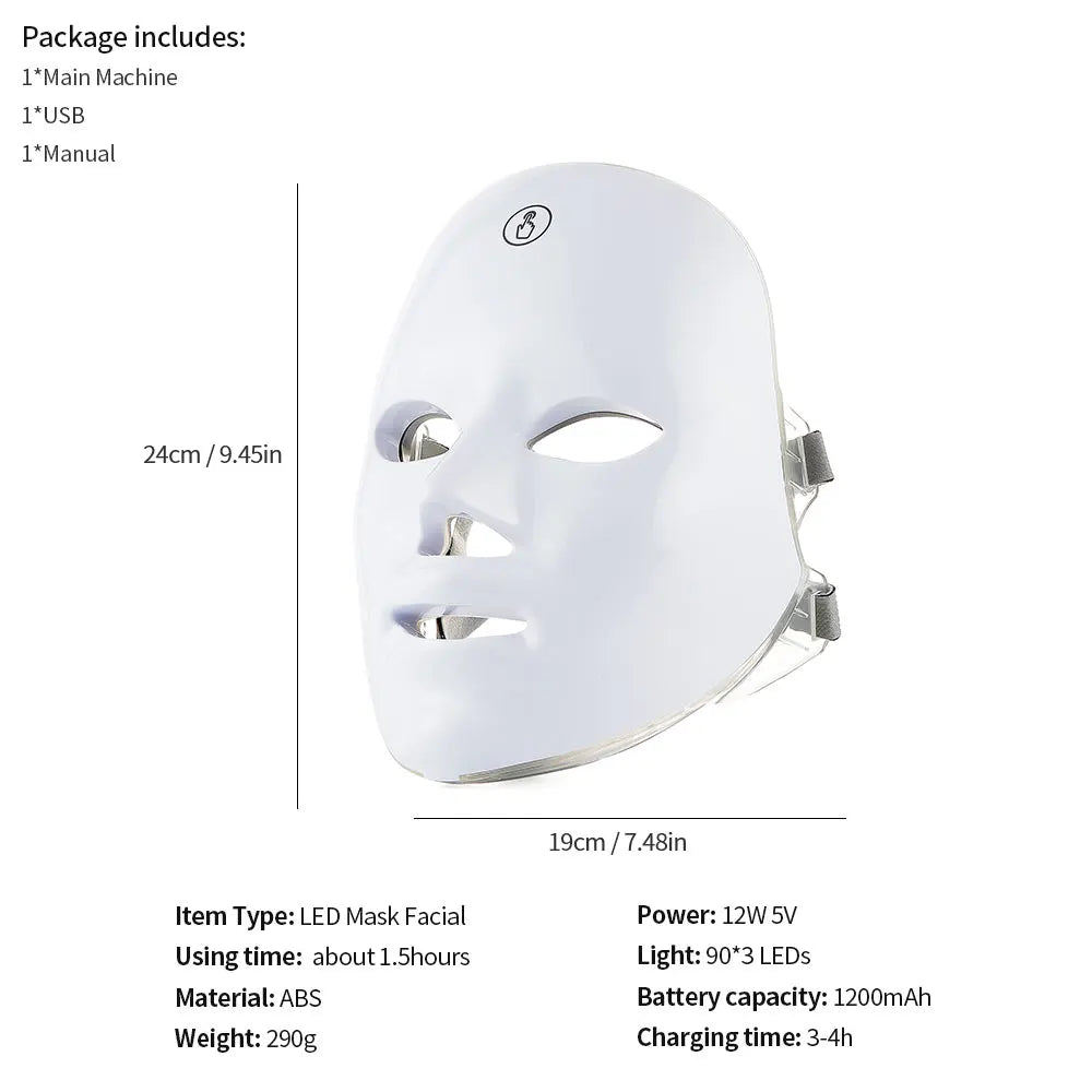 Appareil Visage & Cou LED – Soin Anti-Âge et Éclat