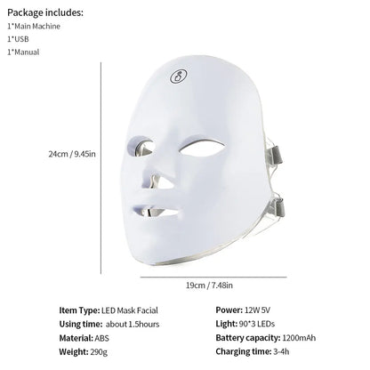 Appareil Visage & Cou LED – Soin Anti-Âge et Éclat