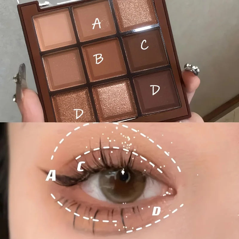Palette Fards à Paupières Chocolat Mocha – 9 Couleurs