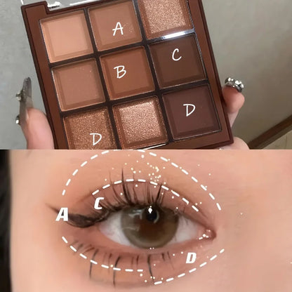 Palette Fards à Paupières Chocolat Mocha – 9 Couleurs